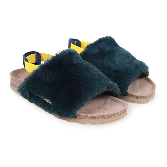 Bobo Choses Faux Fur Sandals Midnight Blue - Picture 1 of 16